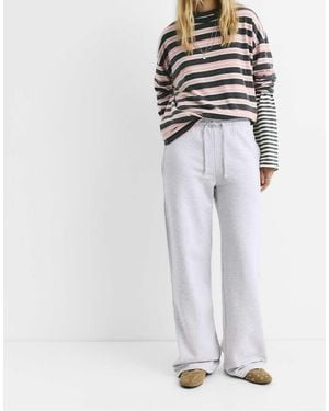 Pull&Bear Flowy Tracksuit Bottoms - White