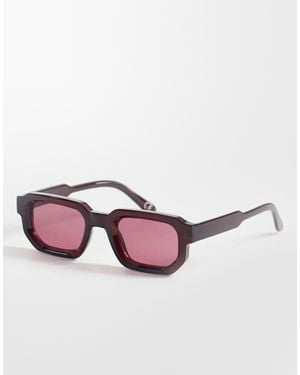 ASOS Chunky Rectangle Sunglasses - Pink