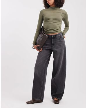 ONLY Giorgia jean baggy taille mi-haute délavé - Gris