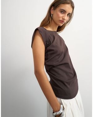 TOPSHOP Twist Body Tank - Gray