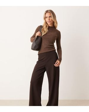 JDY Petite Pantaloni A Fondo Ampio Cioccolato - Marrone