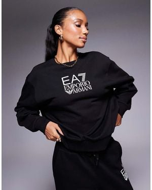 EA7 Sudadera Negra Con Logo En El Centro De (Parte De Un Conjunto) - Negro