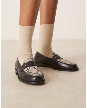 Walk London Mocasines Con Estampado De Serpiente Y Ribete De Antifaz Rhea De - Neutro