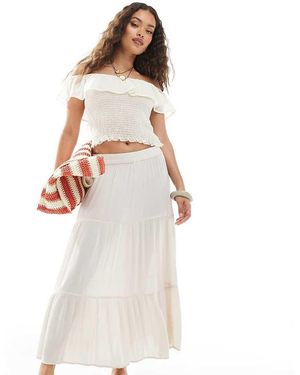 Only Petite Tiered Maxi Skirt - White