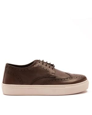 Thomas Crick 'Tindale' Derby Casual Leather Lace Up Brogue Shoes - Brown