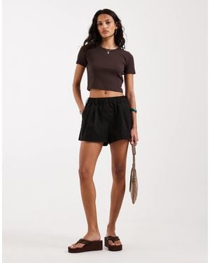 JJXX Twill Shorts With Elasticated Waist - Black