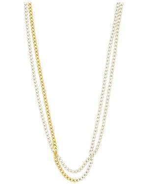 Pilgrim Inner 2In1 Set Necklaces Mixed Metal - White