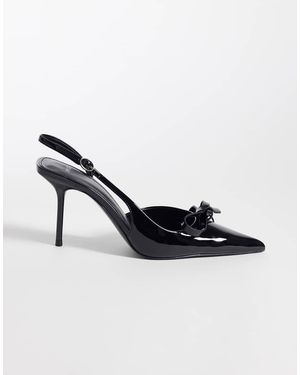 Mango Slingback Pump Met Strikdetail - Zwart