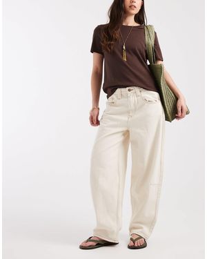ONLY Frankie High Rise Barrel Jeans - White