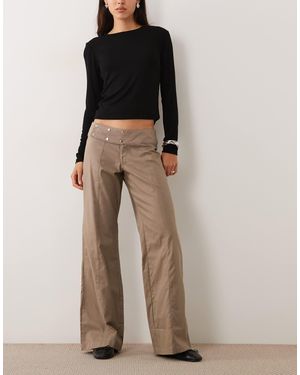 Motel Townes Stud Detail Trouser - Brown