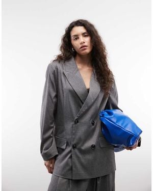 Collusion Blazer Doppiopetto Oversize - Blu
