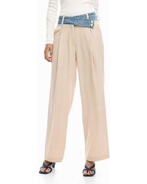 Desigual Hybrid Long Trousers - Natural