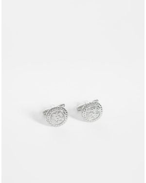 ASOS Chariot Coin Cufflinks - White