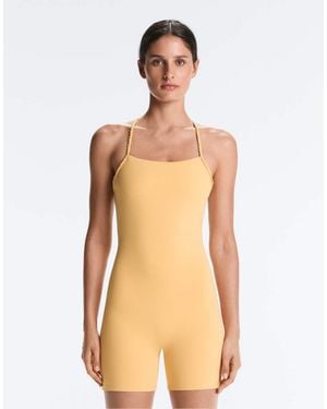 Oysho Comfortlux Braided Short Jumpsuit - Natural