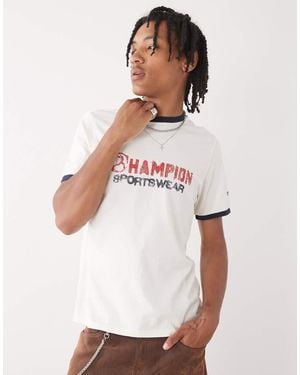 Champion Camiseta Y Negra Con Ribetes De -Neutro - Blanco