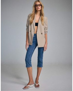 Stradivarius Rechte Blazer Met Knopen - Blauw