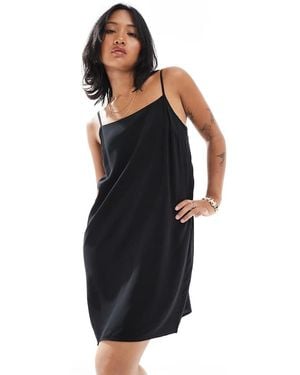 Vero Moda Vestito Corto Con Spalline Sottili E Scollo Squadrato - Nero