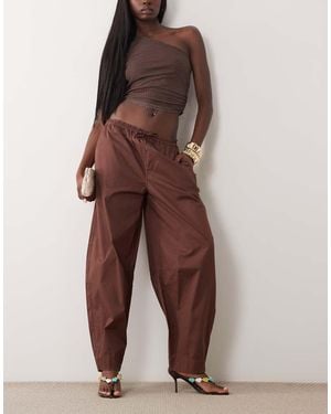 WeWoreWhat Drawstring Waist Pull On Balloon Pant - Brown
