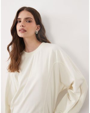 ASOS Seam Detail Crew Neck Long Sleeve - Natural