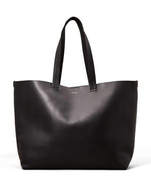 Calvin Klein – tragetasche aus leder - Schwarz