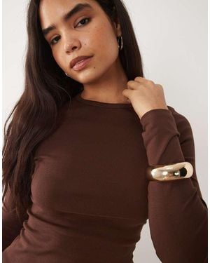 ASOS Clean Fitted Long Sleeve Top - Brown