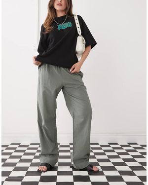 Monki Linen Trousers - White