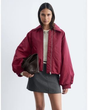 & Other Stories Relaxed Fit High Neck Bomber - Red