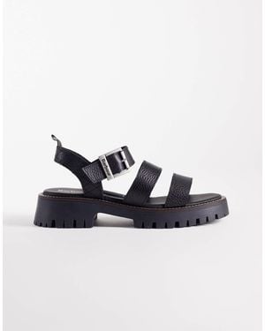 Barbour Gabby Leather Chunky Strap Sandals - Blue