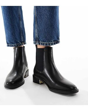 SEQWL Wide Fit Botas Chelsea Negras Con Diseño Elegante Latte De - Negro