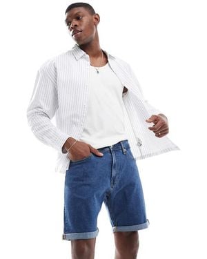 JJ Rebel Turn Up Denim Short - Blue