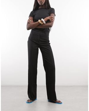 Monki Relaxed Tailored Trousers - White