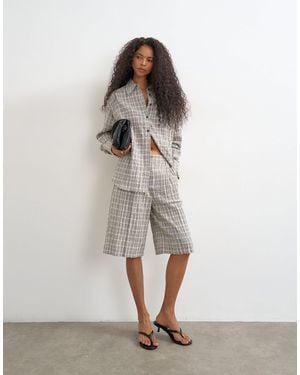 TOPSHOP Co Ord Longline Bermuda Short - White