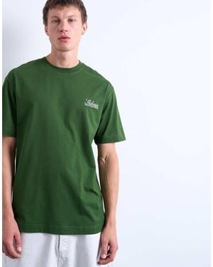 TOPMAN T-Shirt Oversize Scuro Con Stampa Shibuya - Verde