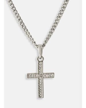 CERNUCCI 15Mm Micro Iced Cross Necklace - White