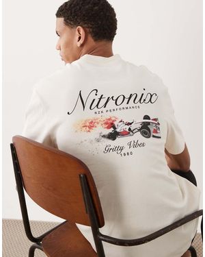 Threadbare T-Shirt Met Ronde Hals En Grafische Autoprint Op De Achterkant - Naturel