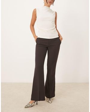 Gina Tricot Relaxed Fit Bootcut Tailored Trousers - Natural
