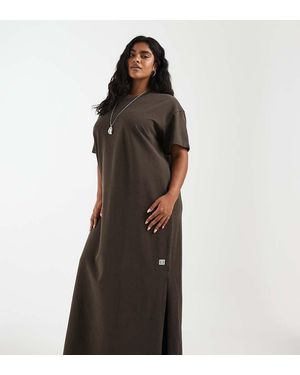 Noisy May Vestito T-Shirt Lungo Con Spacco Laterale - Nero