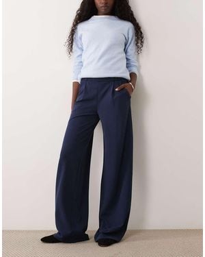 JDY Tall Pantaloni Dad A Gamba Larga Con Dettaglio Bottoni - Blu