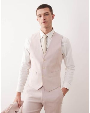 ASOS Linen Rich Suit Vest - Pink