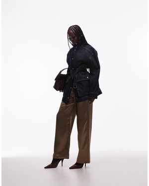 4th & Reckless – gerade geschnittene hose aus satin - Natur