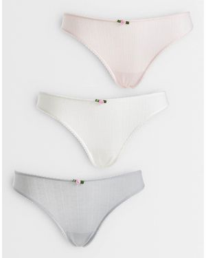 ASOS – 3er-pack pointelle-tangas - Weiß