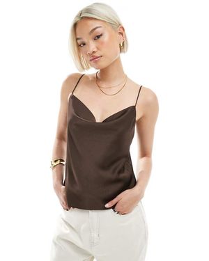 Stradivarius Satin Cami Top - Brown