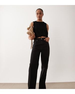 ASOS Asos Design Tall Jeans Dritti A Gamba Larga Neri - Nero