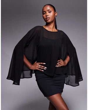 ASOS Chiffon Cape Detail Mini Dress - Blue