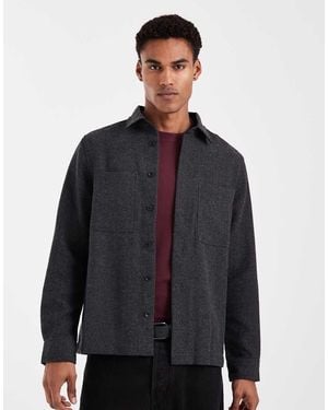 ASOS Herringbone Overshirt - Grey