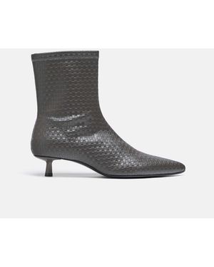 Stradivarius Bottines à talon embossées es - Gris