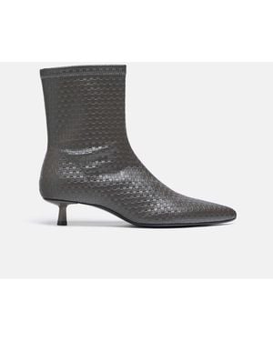 Stradivarius Stiefeletten mit absatz und prägung - Grau
