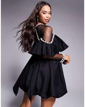 ASOS Vestito Corto A Maniche Lunghe - Blu