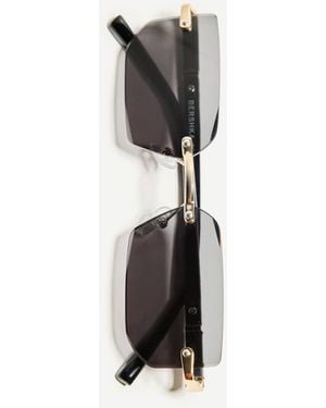 Bershka – rechteckige sonnenbrille - Weiß