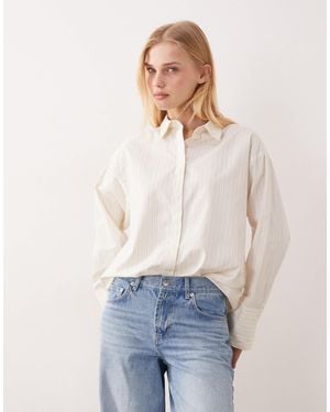 JJXX Poplin Shirt With Lilac Stripe - White